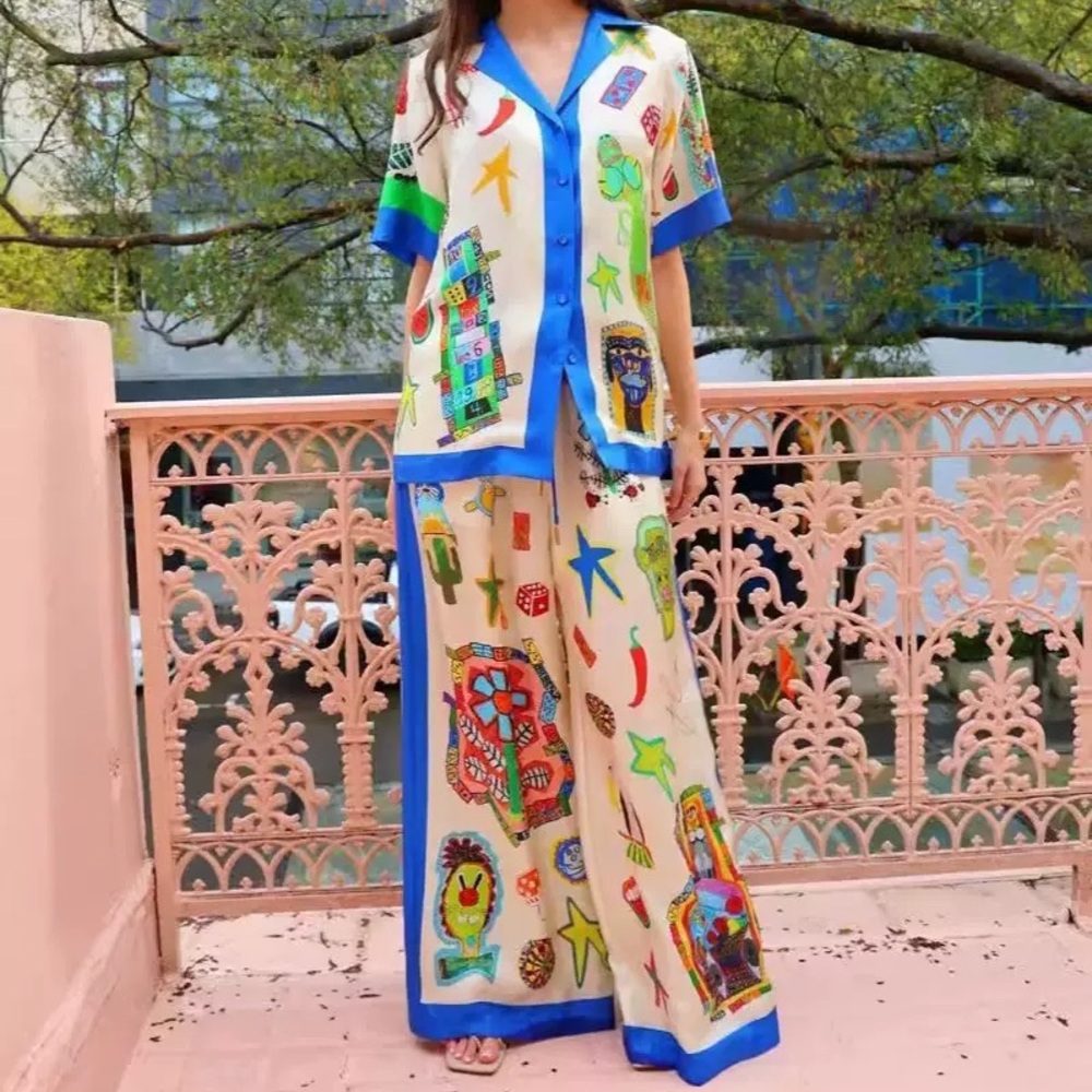 Zimmermann Colorful Printed Two-Piece Lounge Set